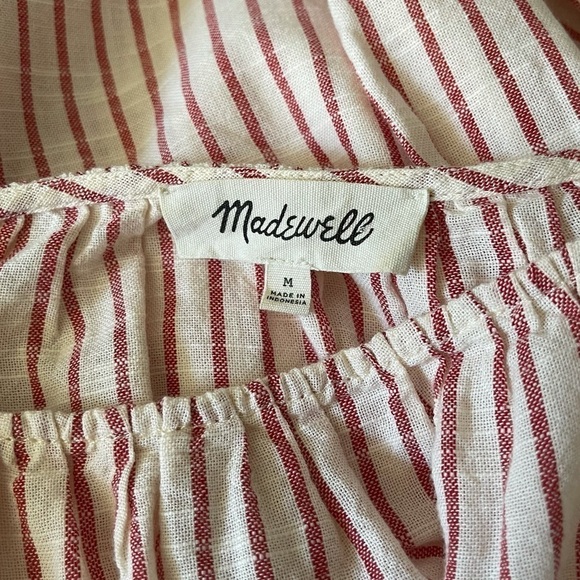 Madewell Cold-Shoulder Top in Red Stripe - Picture 4 of 5